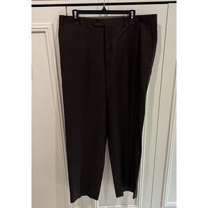 Canali Men's Brown Wool Dress Pants Trousers Luxury Flat‎ Front